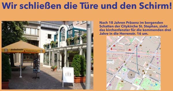 Ökumenische Citykirchenarbeit Karlsruhe, Kirchenfenster zieht um