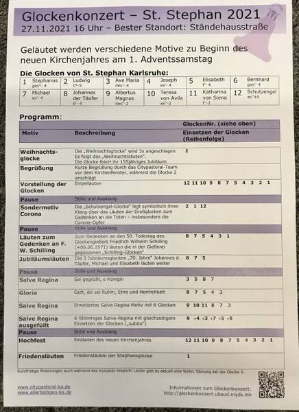 Cityökumene Karlsruhe, Glockenkonzert
