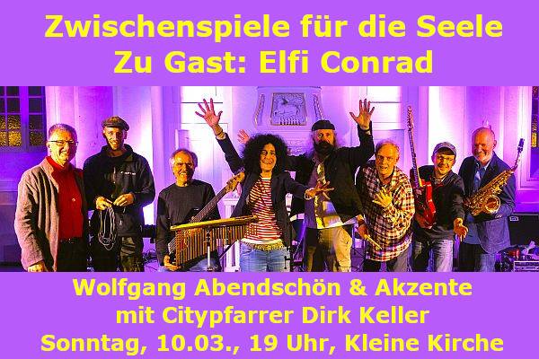 Ökumenische Citykirchenarbeit Karlsruhe, Ökumenischer Gottesdienst in der Stadtkirche mit Wolfgang Abendschön und Akzente