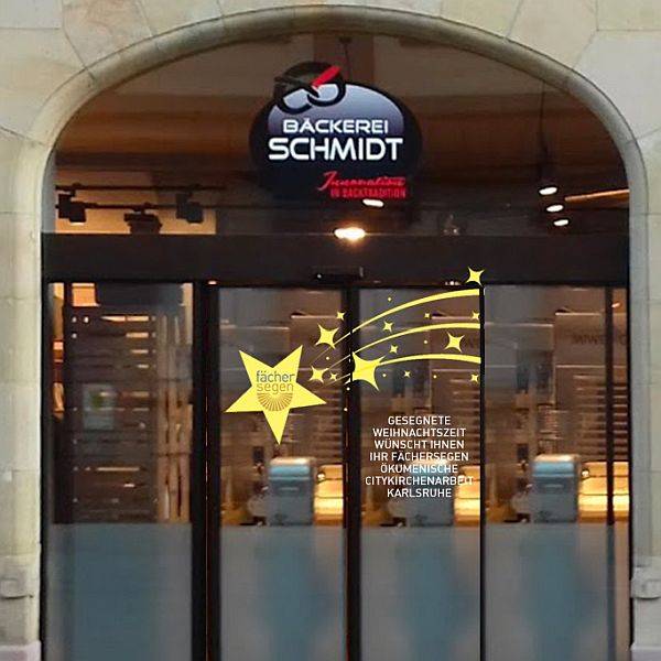 Weihnachtsaktion Ökumenische Citykirchenarbeit und Bäckerei Schmidt Karlsruhe