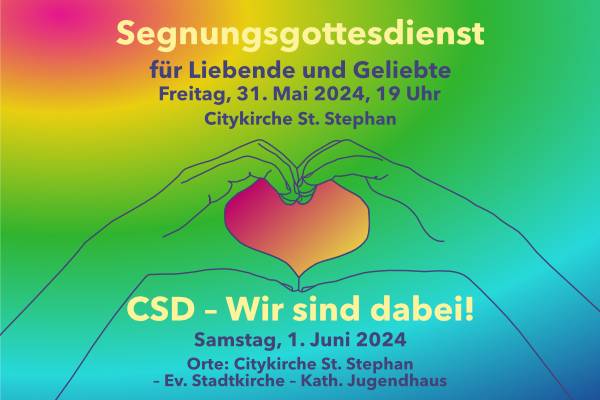 Die Ökumenischen Citykirchenarbeit unterstützt die Aktion CSD Karlsruhe 2024