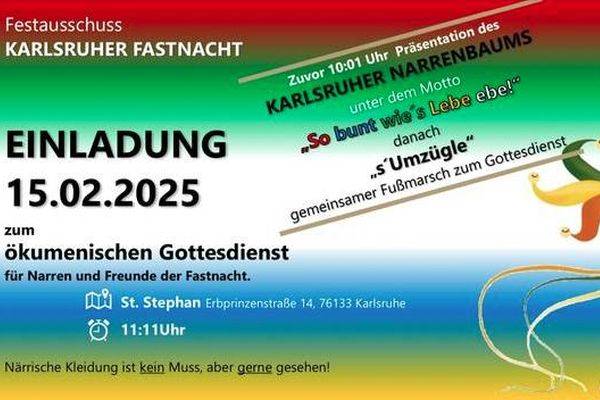 Ökumenische Citykirchenarbeit Karlsruhe Gottesdienst und Faschingspredigt 2025
