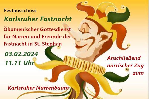 Ökumenische Citykirchenarbeit Karlsruhe Gottesdienst und Faschingspredigt 2024