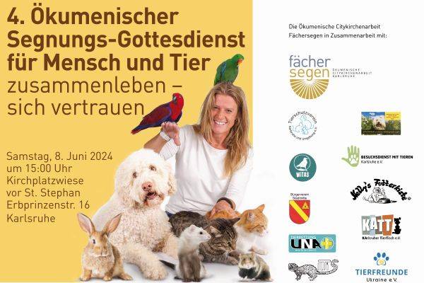 Fächersegen Karlsruhe - Aktion der Citykirche - Segnungsgottesdienst für Mensch und Tier