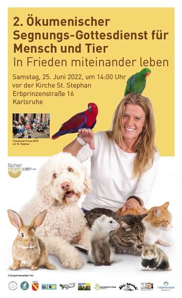 Fächersegen Karlsruhe - Aktion der Citykirche - Segnungsgottesdienst für Mensch und Tier