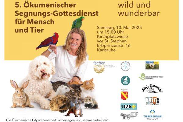 Fächersegen Karlsruhe - Aktion der Citykirche - Segnungsgottesdienst für Mensch und Tier