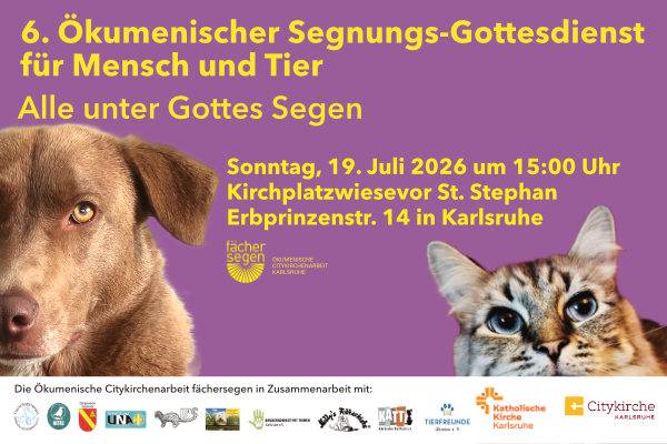Fächersegen Karlsruhe - Aktion der Citykirche - Segnungsgottesdienst für Mensch und Tier