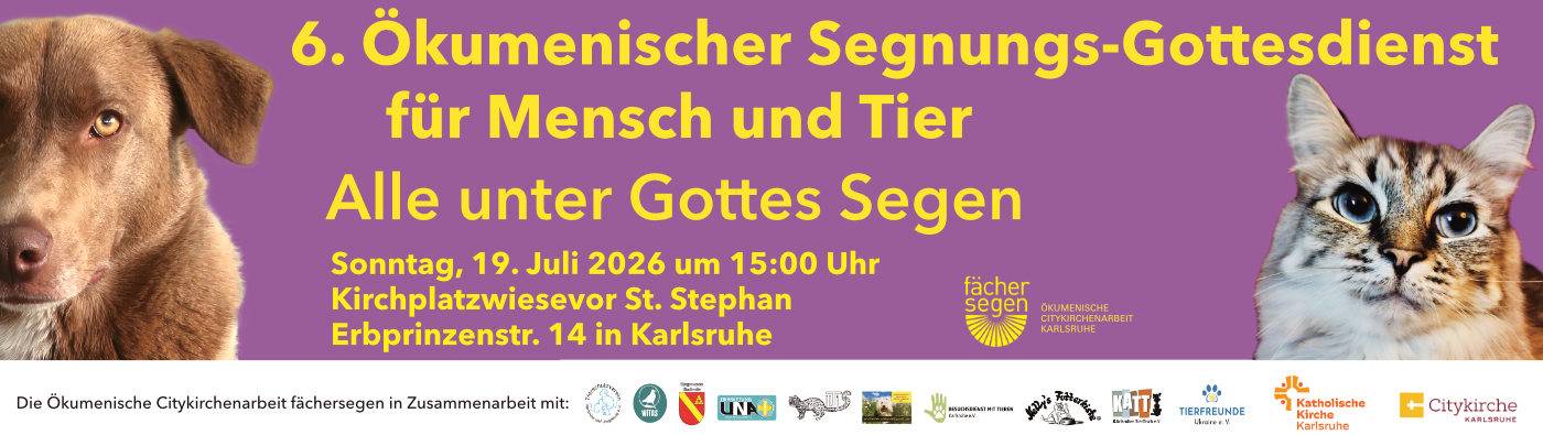 Fächersegen Karlsruhe - Aktion der Citykirche - Segnungsgottesdienst für Mensch und Tier