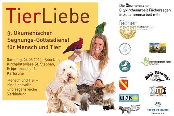 Fächersegen Karlsruhe - Aktion der Citykirche - Segnungsgottesdienst für Mensch und Tier