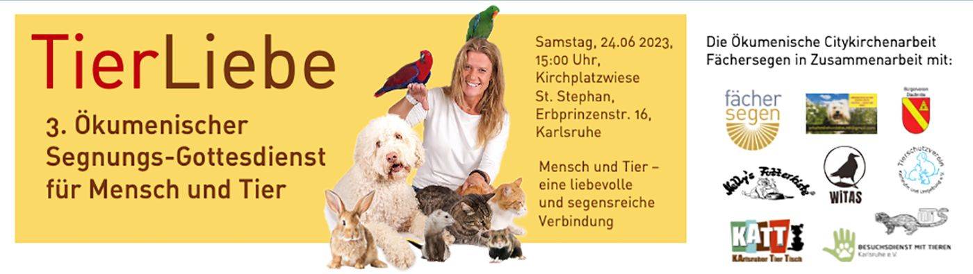 Fächersegen Karlsruhe - Aktion der Citykirche - Segnungsgottesdienst für Mensch und Tier