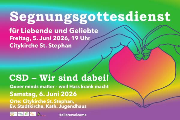 Karlsruhe Ökumenische Segensbegleitung zum CSD 2025 im Karlsruhe Kirche St. Stephan