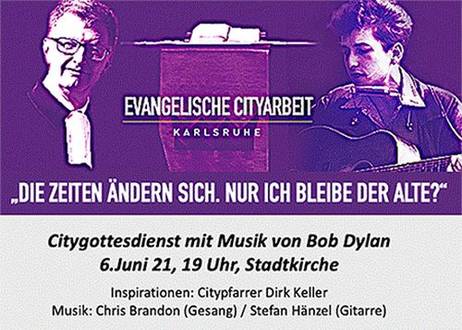 Citygottesdienst u. a. mit Musik von Bob Dylan