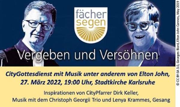 Fächersegen Karlsruhe Citygottesdienst mit Musik u. a. von Elton John