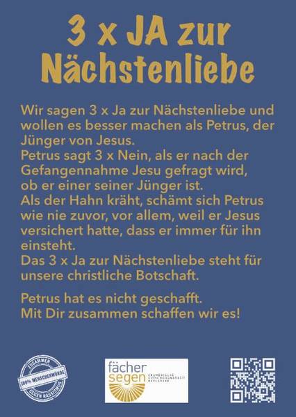 Ökumenische Citykirchenarbeit fächsersegen mit einer Osteraktion zur Nächstenliebe in Karlsruhe